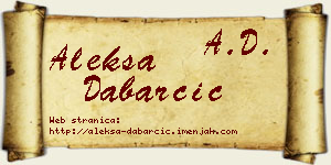 Aleksa Dabarčić vizit kartica